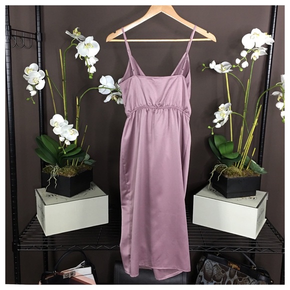 SLEEVELESS MAUVE SLIP DRESS - Picture 8 of 9